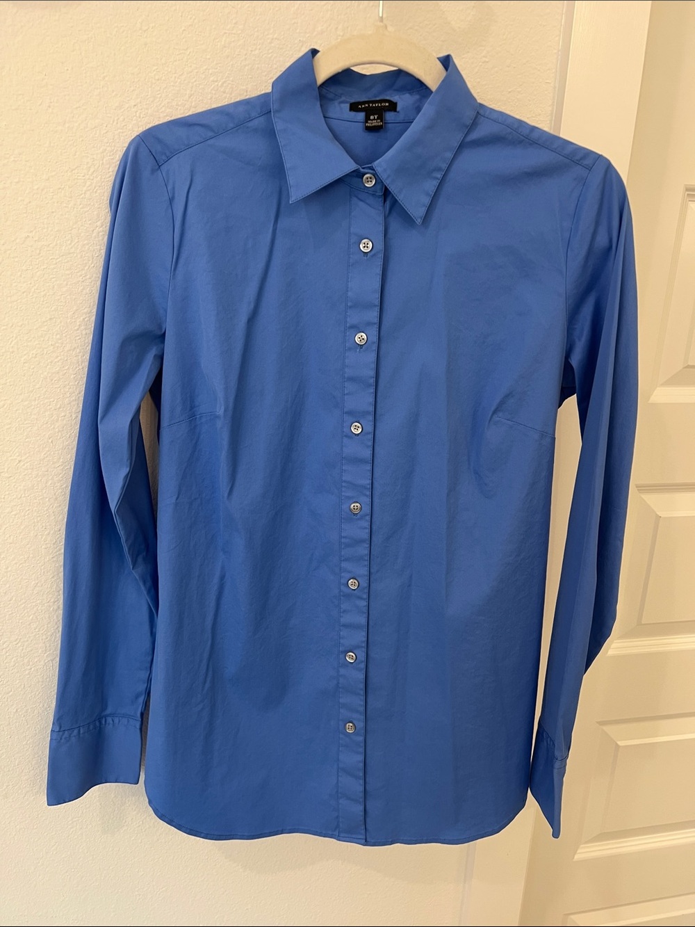 Ann Taylor Royal Blue Button-Down Shirt